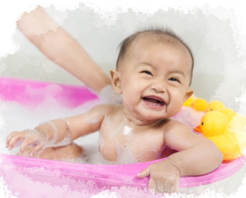 Everyday routine like bathing opportunities for play