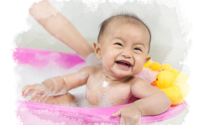 Everyday routine like bathing opportunities for play