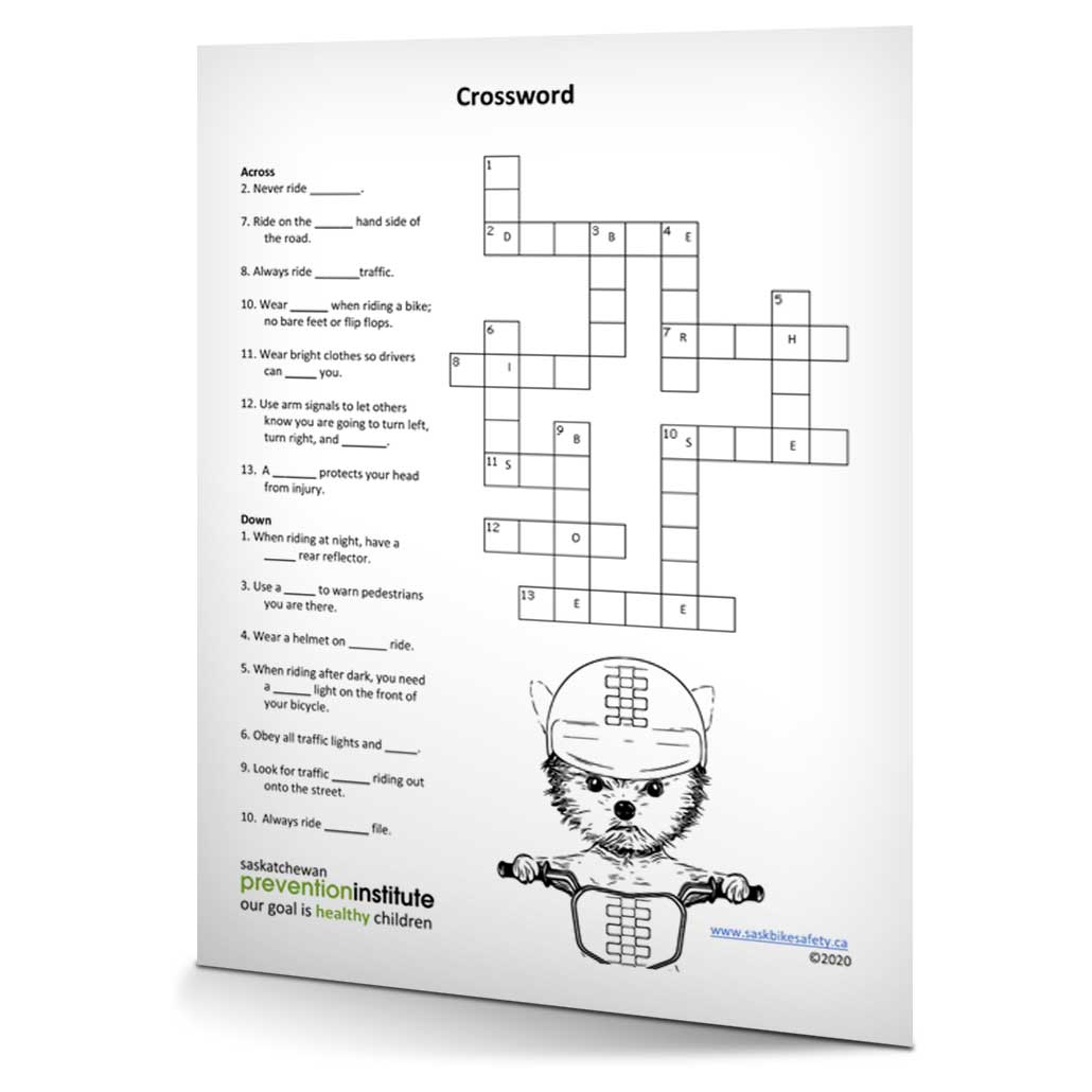 Bicycle Safety 2020 Crossword