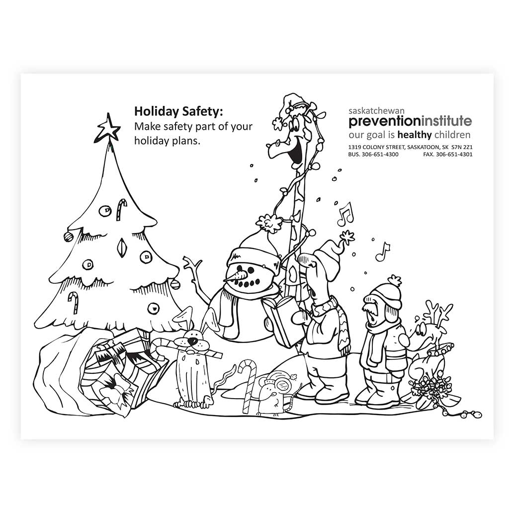 Holiday Safety Colouring Page