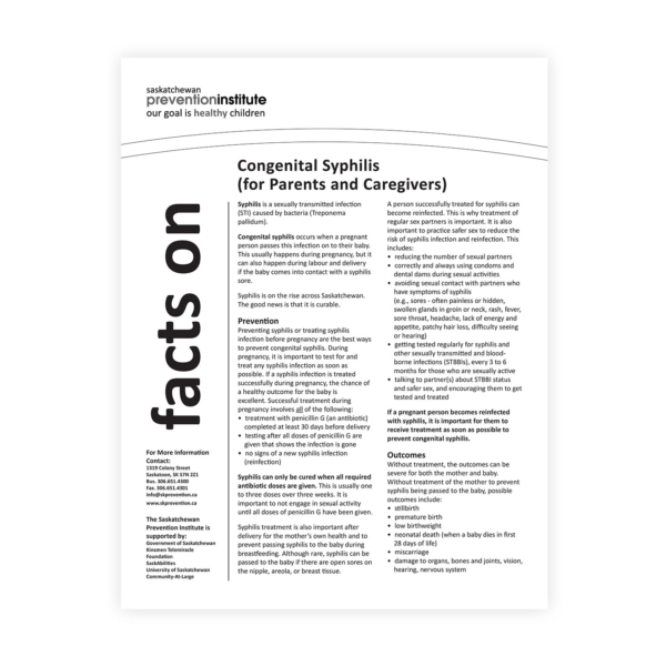 Congenital Syphilis (for Parents and Caregivers) - Saskatchewan ...